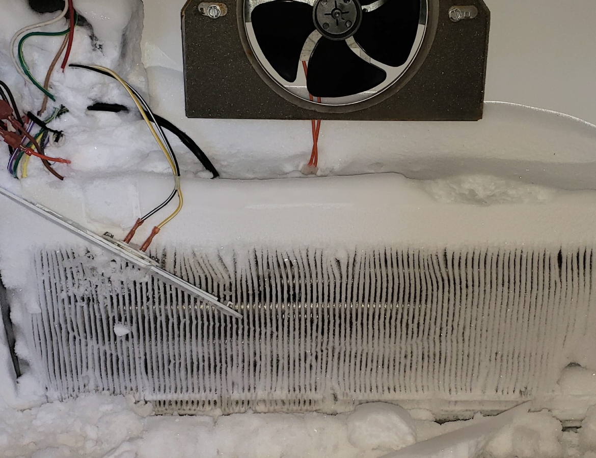 Evaporator coils frosted over